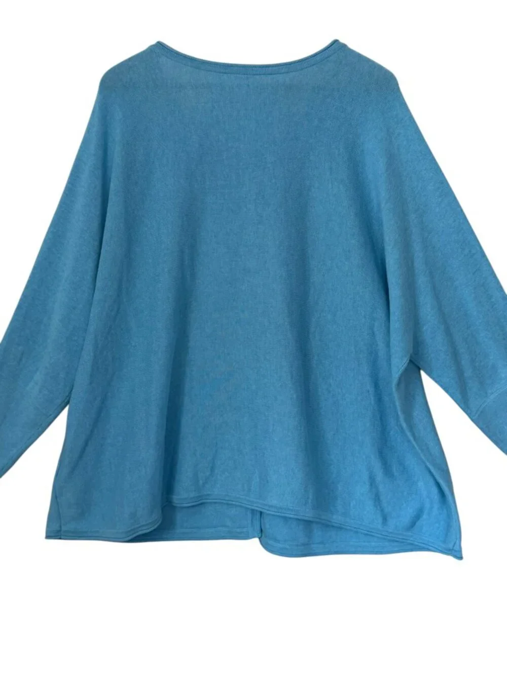 pureJill Oversized Button-Front Scoop Neck Long Sleeve Cardigan Sweater Blue L